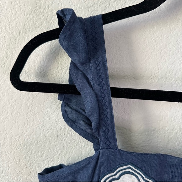 Agua Bendita Herbarium navy flared mini dress SZ S - Picture 6 of 9